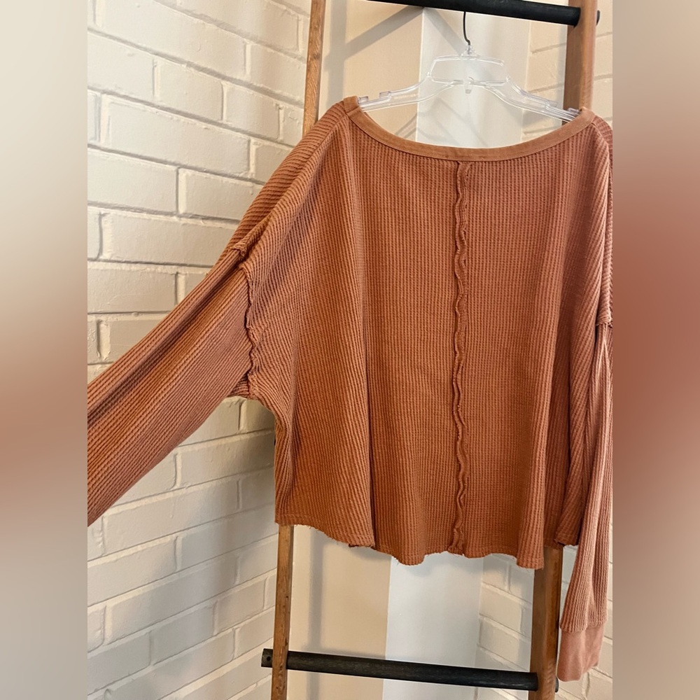 Rust Waffle Knit Thermal - Picture 4 of 8